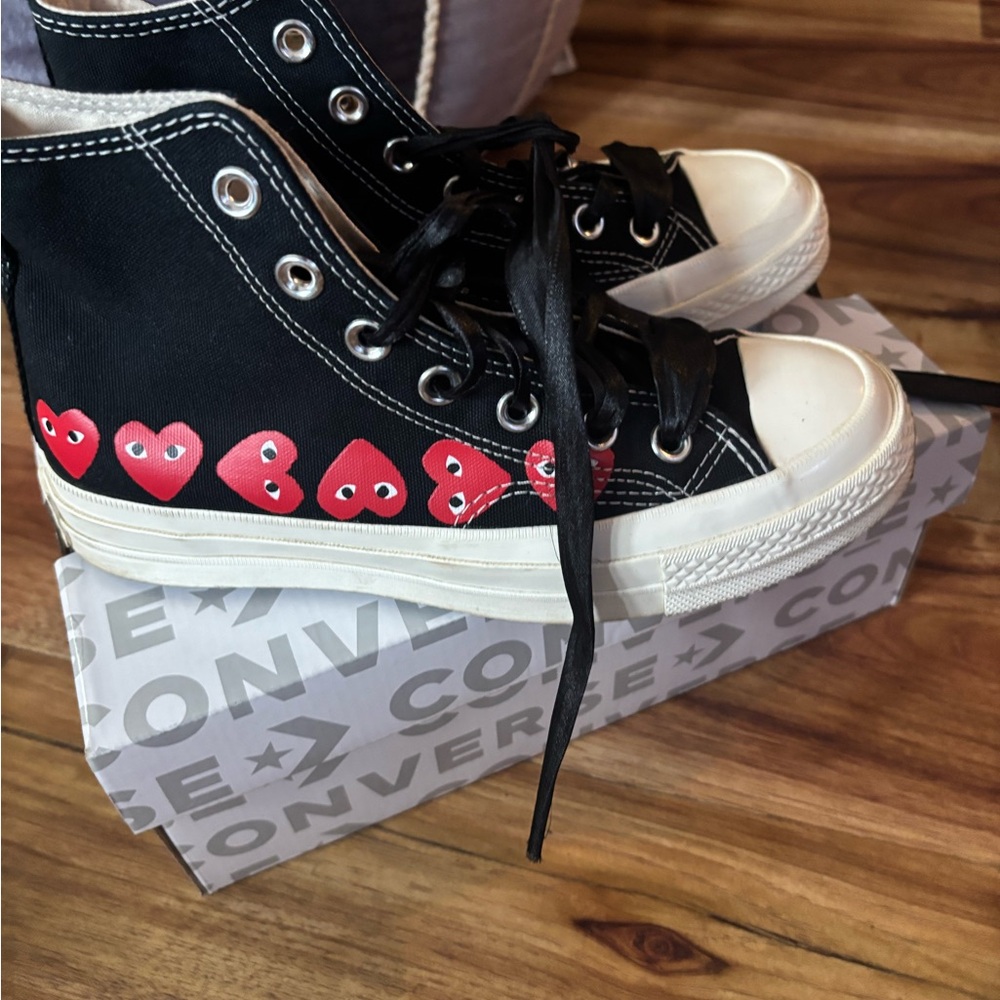Comme des Garcons x Converse Play Sneakers - Red and White